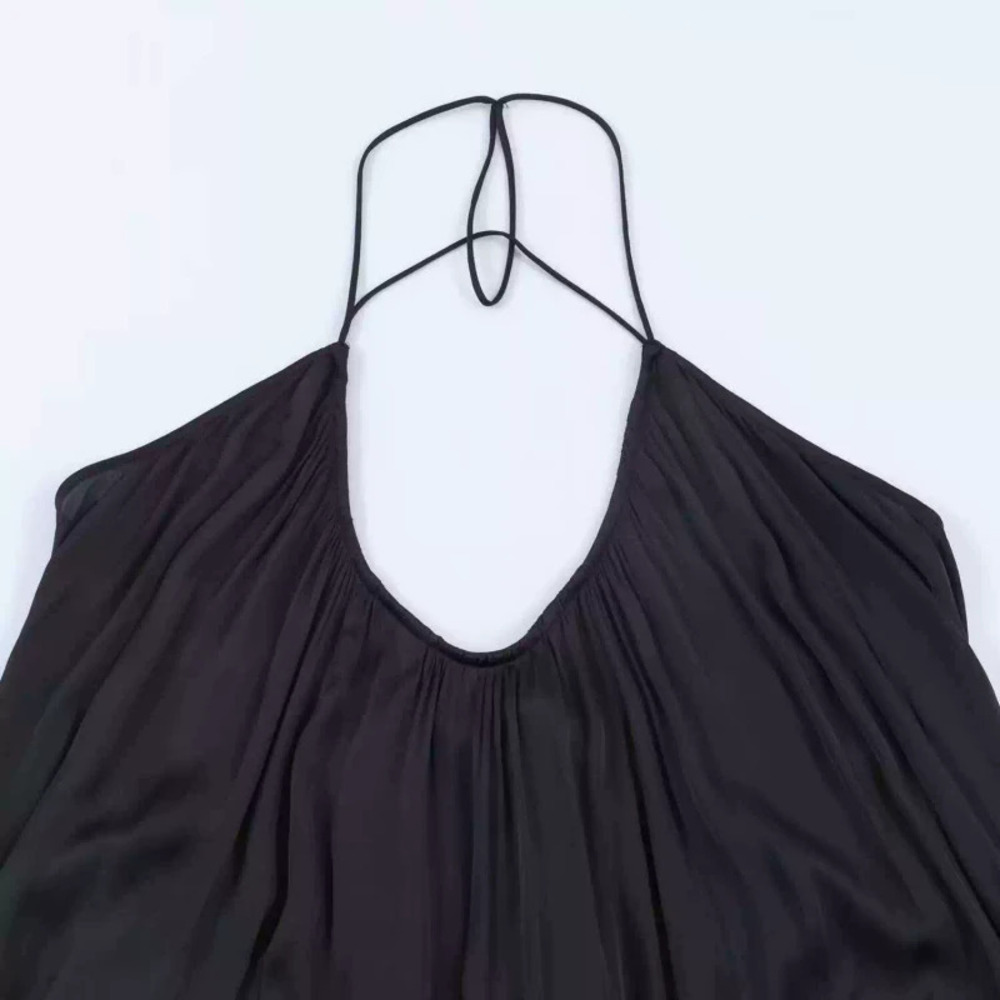 ZARA Summer Sexy Backless Silk Satin Halter Dress